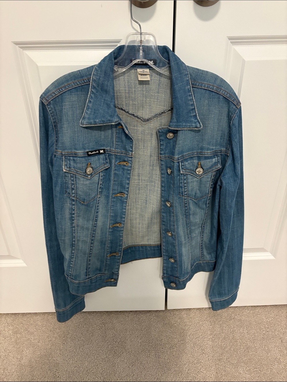 Frankie B. Medium Wash Denim Jacket - Blue